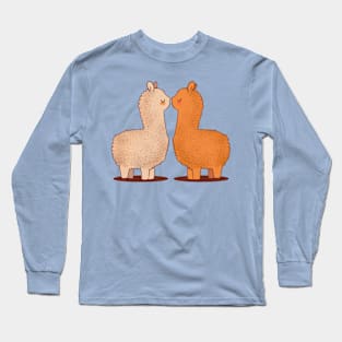 Cute Alpaca couple for Valentines Day Long Sleeve T-Shirt